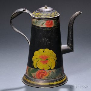 Paint-decorated Tinware Coffeepot