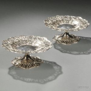 Pair of American Sterling Silver Tazza