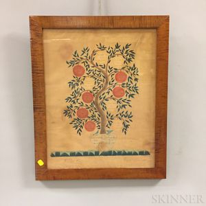 Tiger Maple Framed Watercolor Family Tree