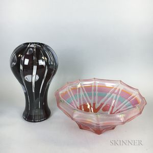 Two Modern Art Glass Sculptures