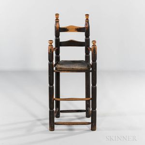 Black-painted Maple and Ash High Chair
