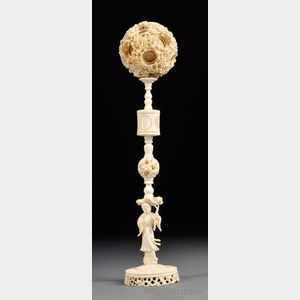 Ivory Puzzle Ball and Stand