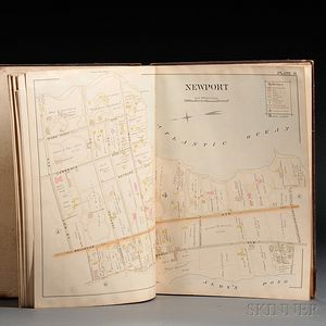 Rhode Island, Newport and Providence, Atlases and Other Books, Seven Volumes.