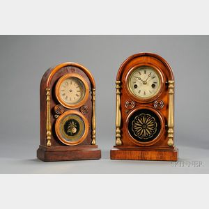 Rosewood Miniature Venetian Shelf Clock by E. Ingraham and an Empty Case