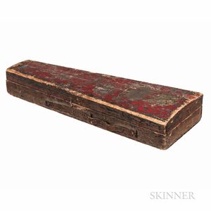 American Red-painted Violin Case, 19th Century