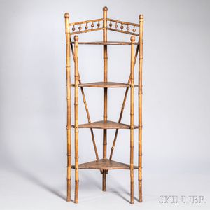Victorian Bamboo Four-tier Etagere