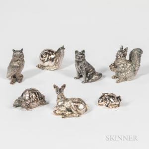 Seven Sterling Silver Weighted Woodland Creatures