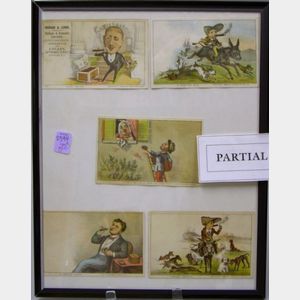 Framed Collection of Currier & Ives Chromolithograph Trade Cards