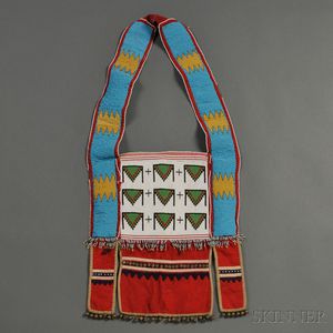 Blood Beaded Cloth Bandolier Bag/Horse Collar