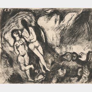 Marc Chagall (Russian/French, 1887-1985) La Vieille et les deux servantes