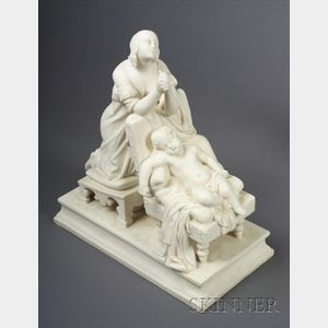 Minton Parian Figure Group of Maternal Devotion