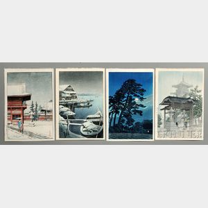 Eight Kawase Hasui (1883-1957) Woodblock Prints