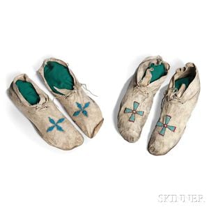 Two Pairs of Arapaho Moccasins