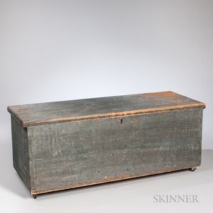 Blue-painted Pine Six-board Chest