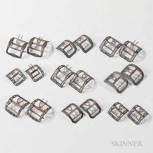 Nine Pairs of Mourning Shoe Buckles