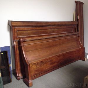 Contemporary Mahogany King-size Sleigh Bed