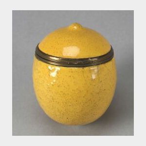 Enameled Copper Lemon Snuff Box