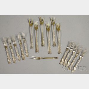 Seventeen Small Sterling Silver Forks