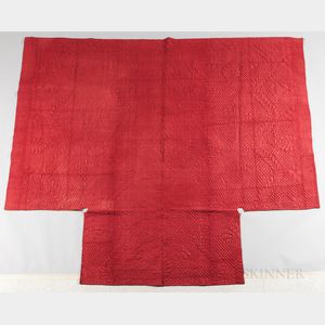 Red Quilted Woolen Coverlet