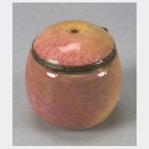 Enameled Copper Apple Snuff Box