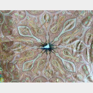 Kashmir Embroidered Pieced Wool Paisley Shawl. 