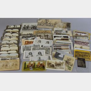 Thirty-seven Native American Stereoview Cards, Nineteen Native American, and American West Photographs and Postcards