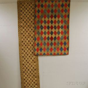 Two Geometric Hooked Rugs