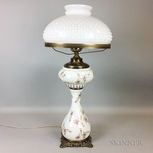 Floral-decorated Glass Lamp
