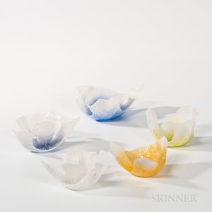 Five Etsuko Nishi Art Glass Sculptures