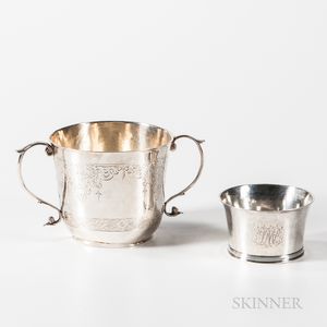 Two Pieces of Queen Anne Britannia Silver Tableware