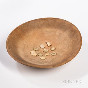 Prairie Burl Bowl with Game Pieces