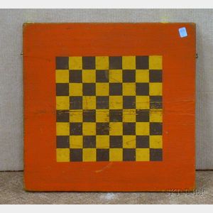 Painted Wooden Checkerboard