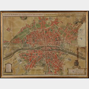 Paris. Nicolas de Fer (1646-1720) Le Plan de Paris, ses Faubourgs et ses Environs