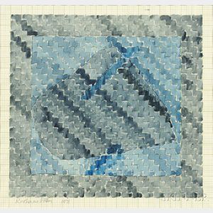 Katherine Porter (American, b. 1941) Untitled (Blue Geometric)