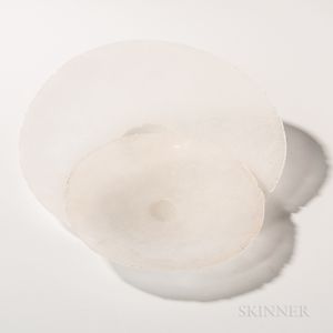 Etsuko Nishi White Plates Art Glass Sculpture