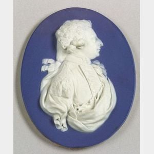 Wedgwood Dark Blue Jasper Dip Portrait Medallion of Frederick Augustus