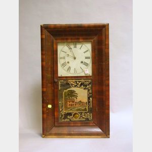 Jerome & Co. Mahogany Veneer Ogee Shelf Clock.