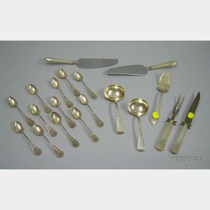 Approximately Eighteen Pieces of Sterling and Silver Plated Flatware