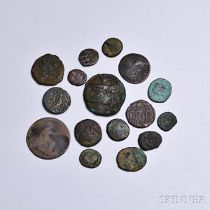Sixteen Mostly Ancient Coins. 