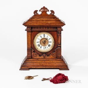 Ansonia Clock Co. Oak Shelf Clock