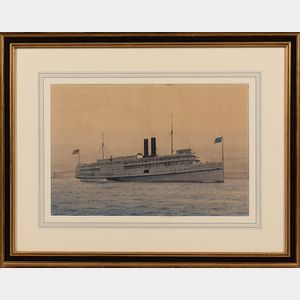 Roland Stickney (Maine, 20th Century) Portrait of the Steamship Priscilla
