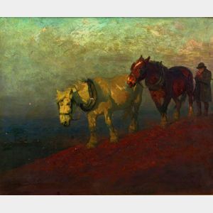 Lucy Elizabeth Kemp-Welch (British, 1869-1958) Work Horses Going Home