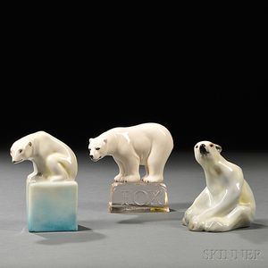 Three Doulton Polar Bears