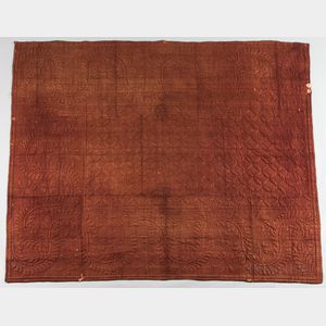 Brown Quilted Woolen Coverlet