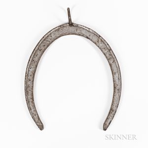 Silver-painted Wrought Iron Horseshoe Trade Sign