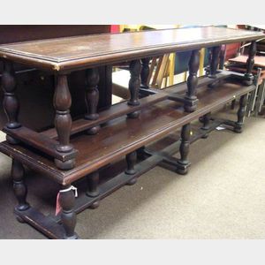 Pair of Italian Baroque-Style Walnut Long Benches