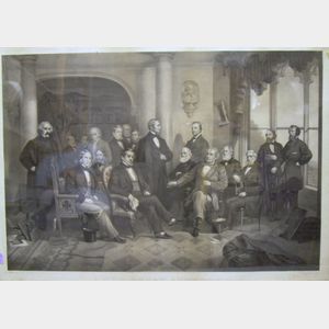 Victorian Molded Gesso Framed Whitman & Co. Steel Engraving Our Great Authors