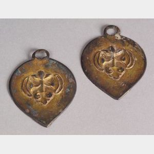 Pair of Gilt-bronze Harness Elements