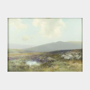 Frederick John Widgery (British, 1861-1942) Moorland Landscape with Sheep