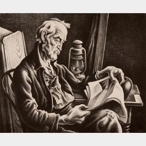Thomas Hart Benton (American, 1889-1975) Old Man Reading